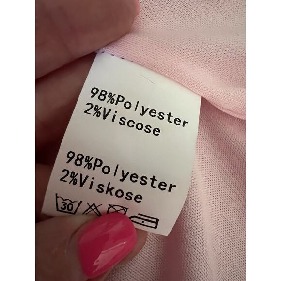 KANCY KOLE Pink All Over Sequin Open Front Cardigan Jacket Blazer Sz L - Picture 10 of 11